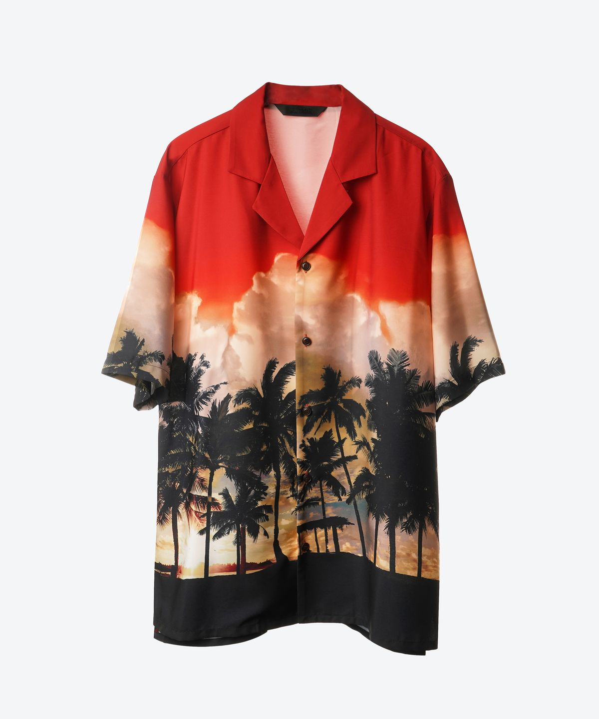 언티지(UNTAGE) 야자수 프린트 볼링 셔츠[Red(UNISEX)]_UTS-SS08