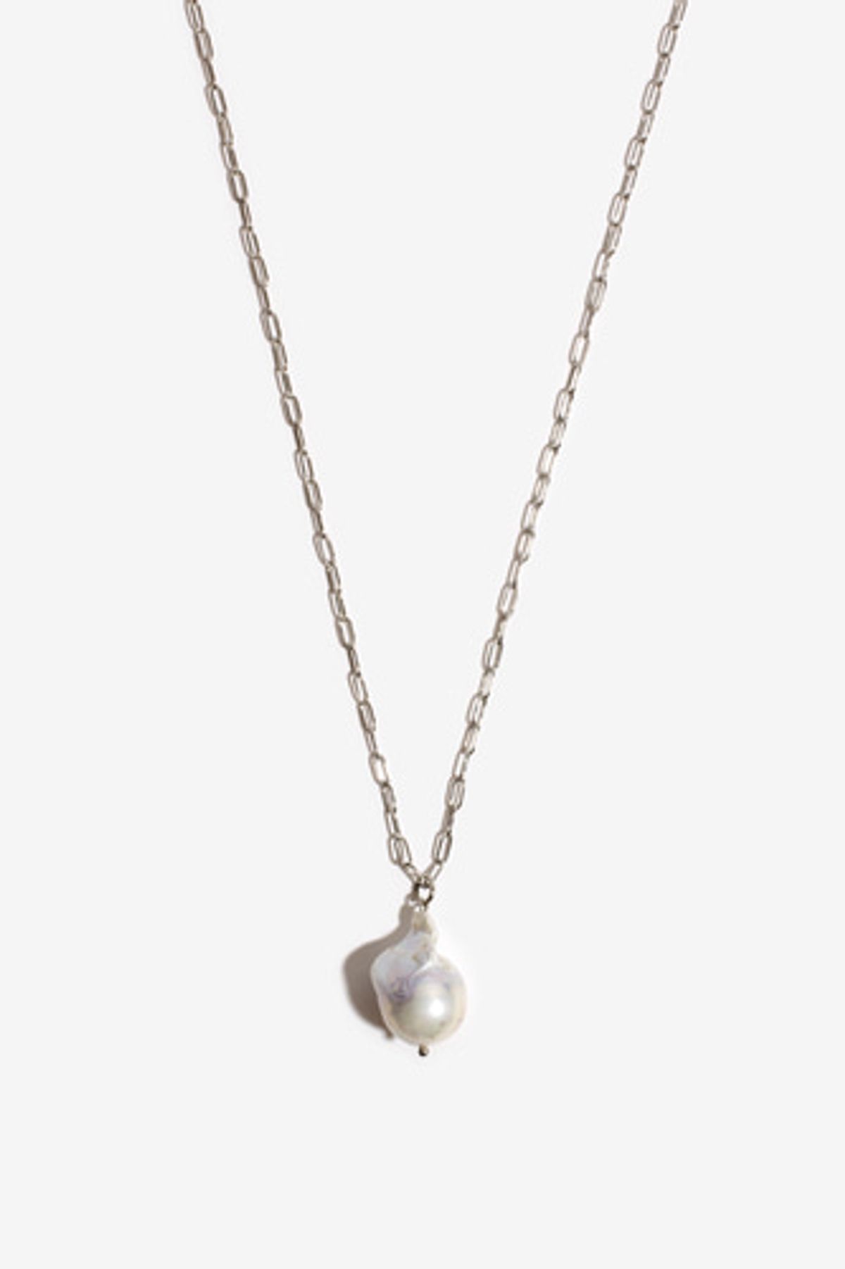 모드곤(MODGONE) 바로크진주 실버 롱 목걸이Baroque Pearl Silvertone Long Necklace