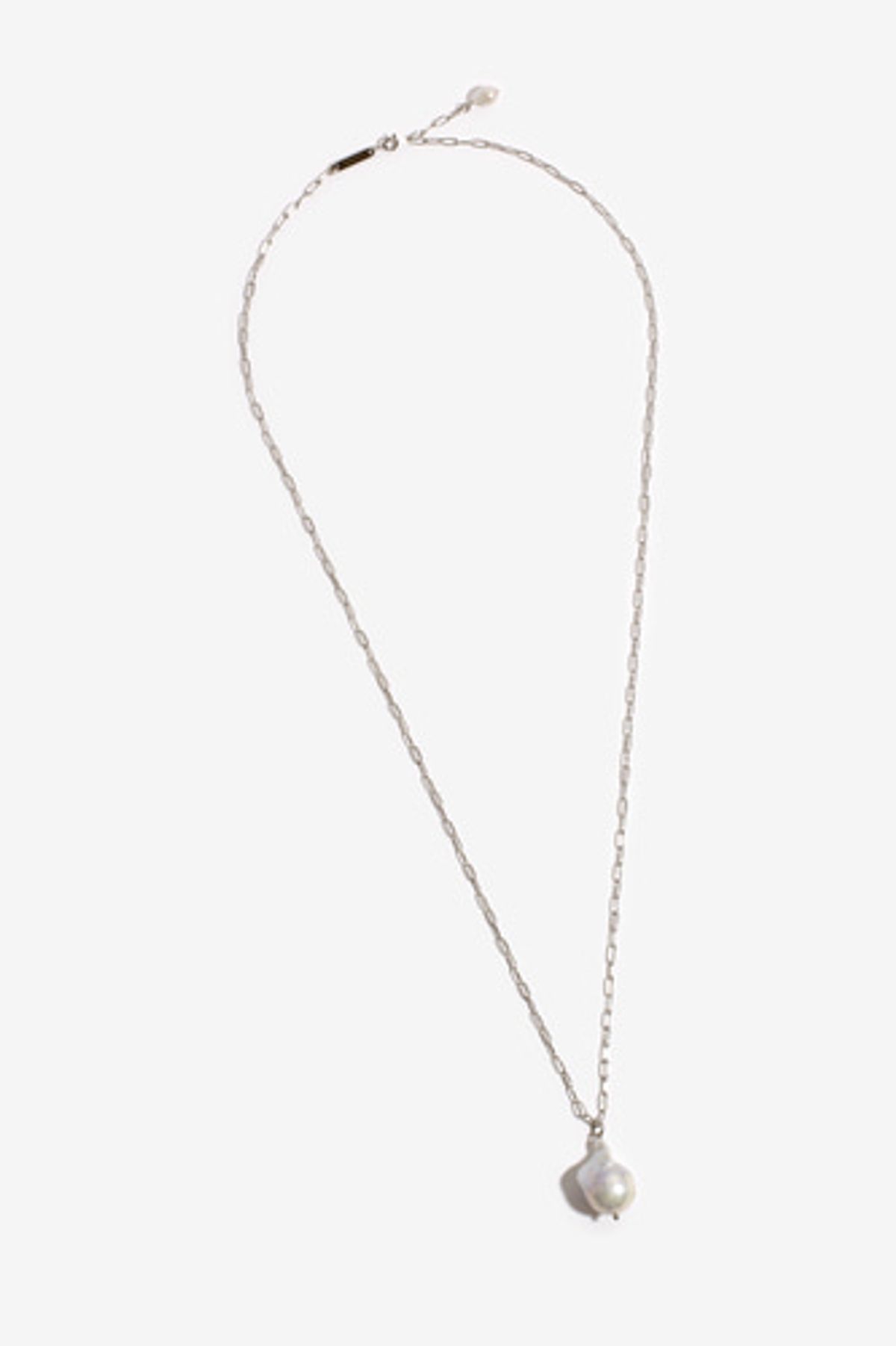 모드곤(MODGONE) 바로크진주 실버 롱 목걸이Baroque Pearl Silvertone Long Necklace
