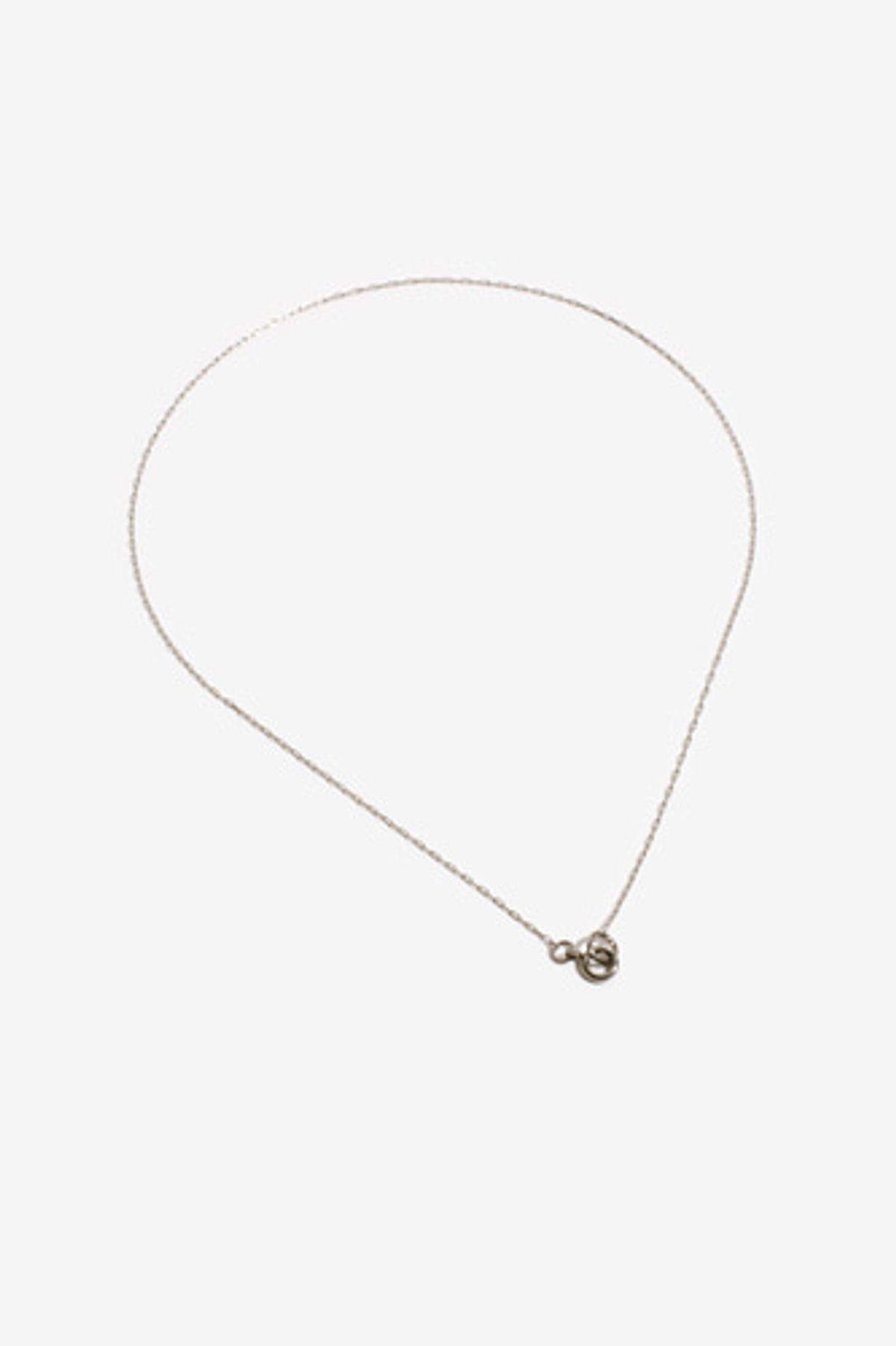 모드곤(MODGONE) 실버톤 0.8mm 체인 초커 목걸이 Silvertone 0.8mm Chain Choker Necklace