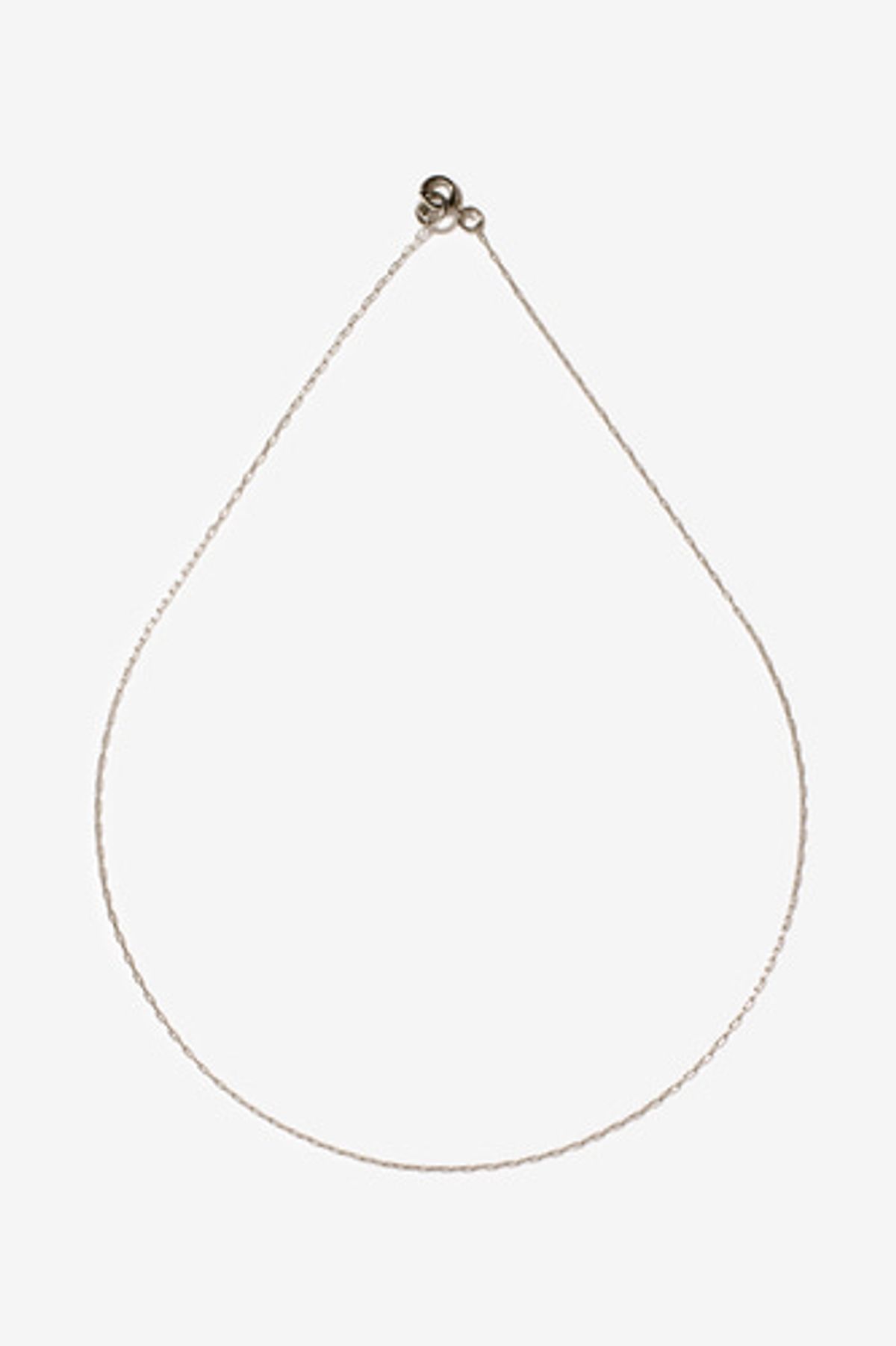 모드곤(MODGONE) 실버톤 0.8mm 체인 초커 목걸이 Silvertone 0.8mm Chain Choker Necklace