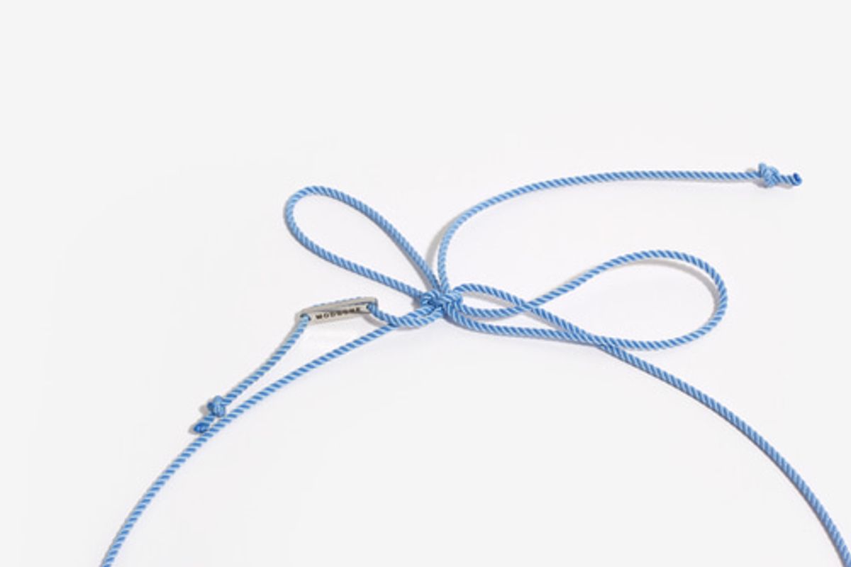 모드곤(MODGONE) 하트 하늘색 실크리본 목걸이Heart Skyblue SilkenRibbon Necklace