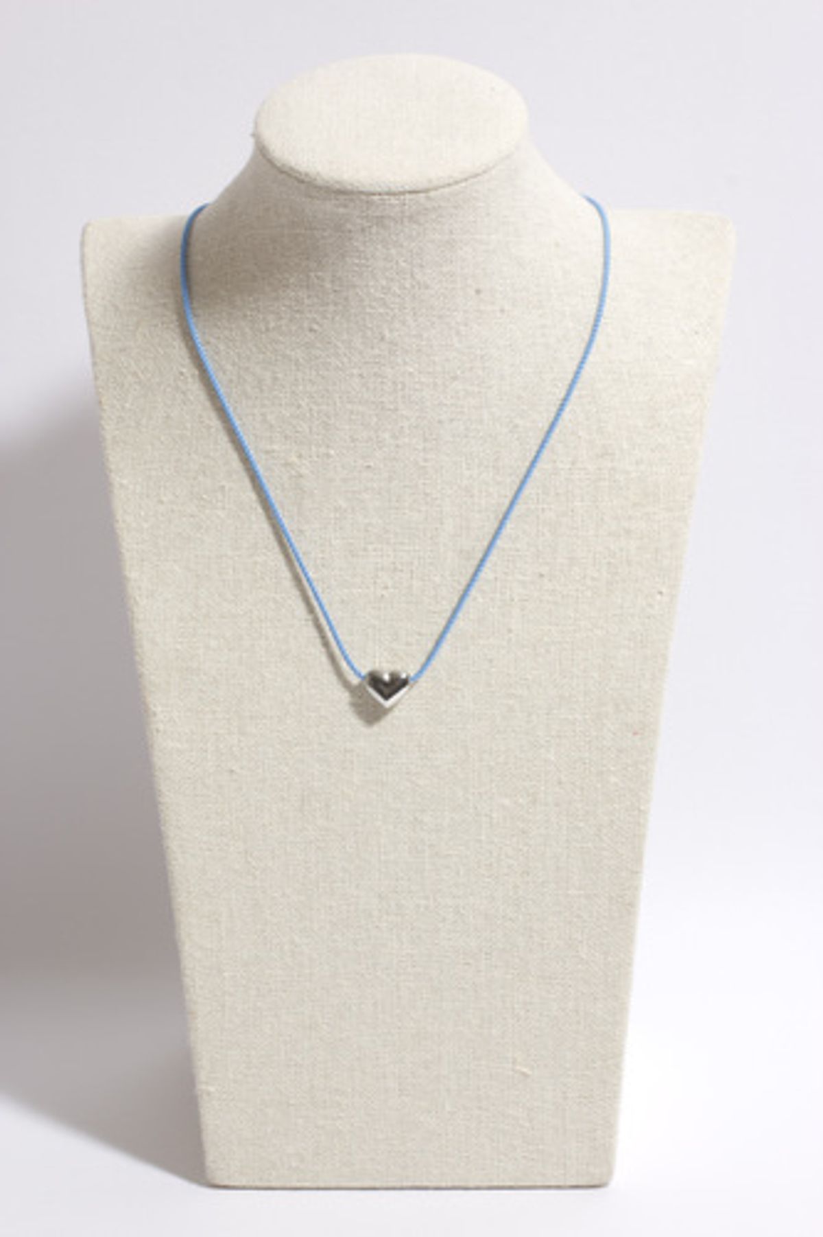 모드곤(MODGONE) 하트 하늘색 실크리본 목걸이Heart Skyblue SilkenRibbon Necklace