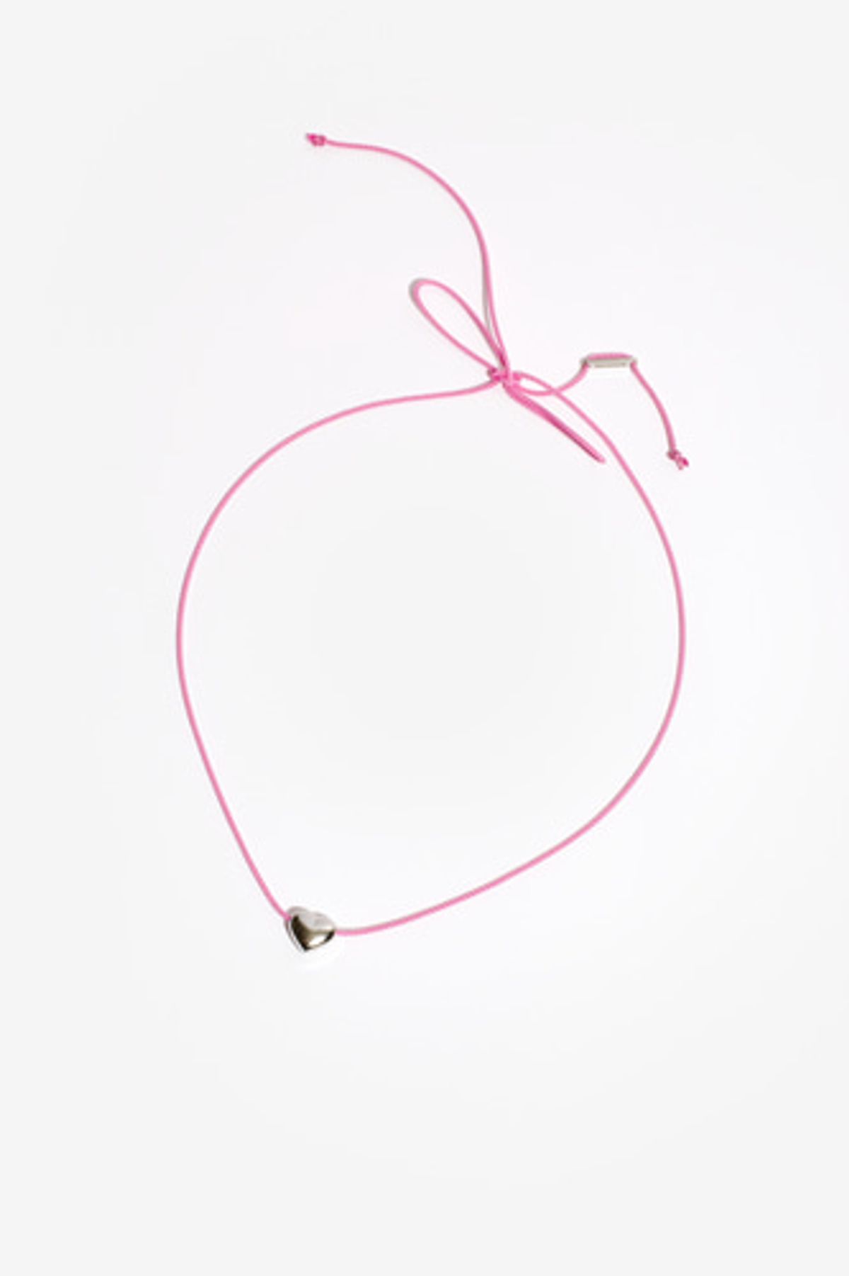모드곤(MODGONE) 하트 핑크 실크리본 목걸이 Heart Pink SilkenRibbon Necklace
