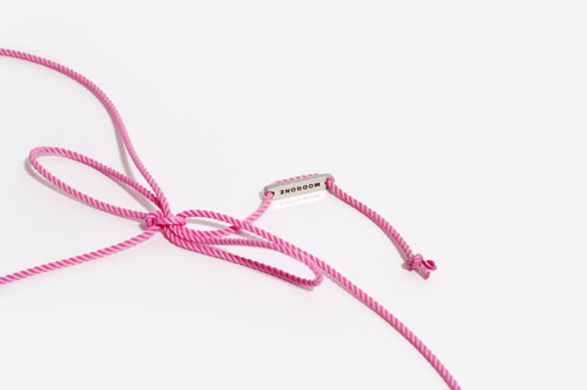 모드곤(MODGONE) 하트 핑크 실크리본 목걸이 Heart Pink SilkenRibbon Necklace