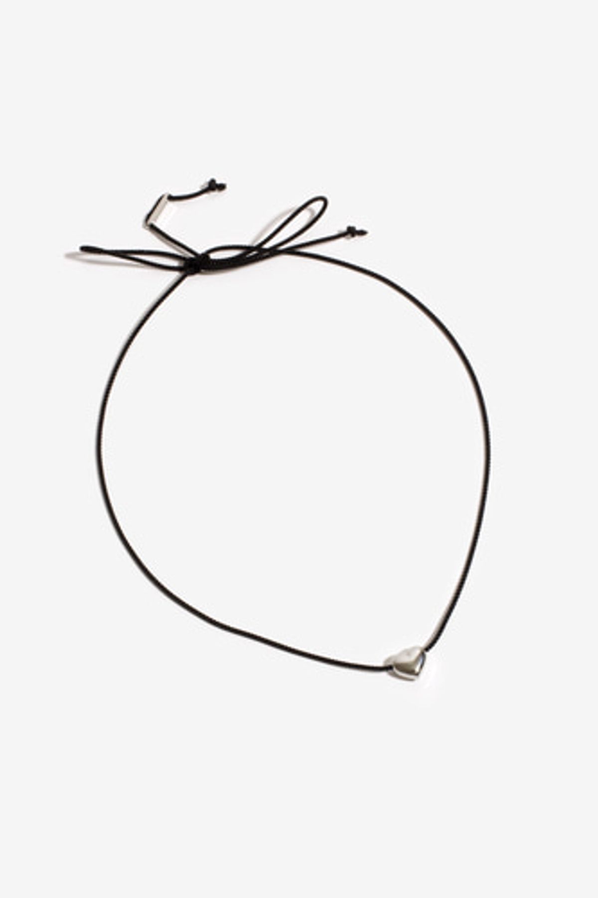 모드곤(MODGONE) 하트 블랙 실크리본 목걸이 Heart Black SilkenRibbon Necklace