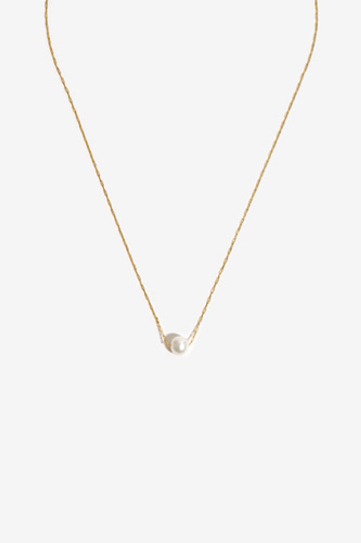 모드곤(MODGONE) 골드톤 6mm담수진주 심플목걸이Goldtone 6mm Freshwater Pearl Simple Necklace