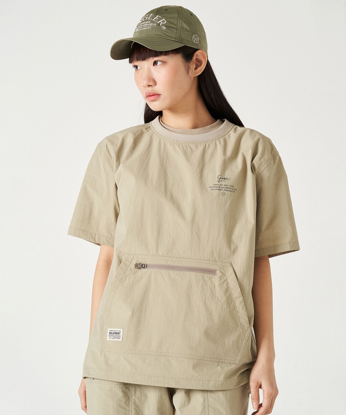 힐리먼트(HELEMENT) 트레버스 반팔 바람막이 (BEIGE)
