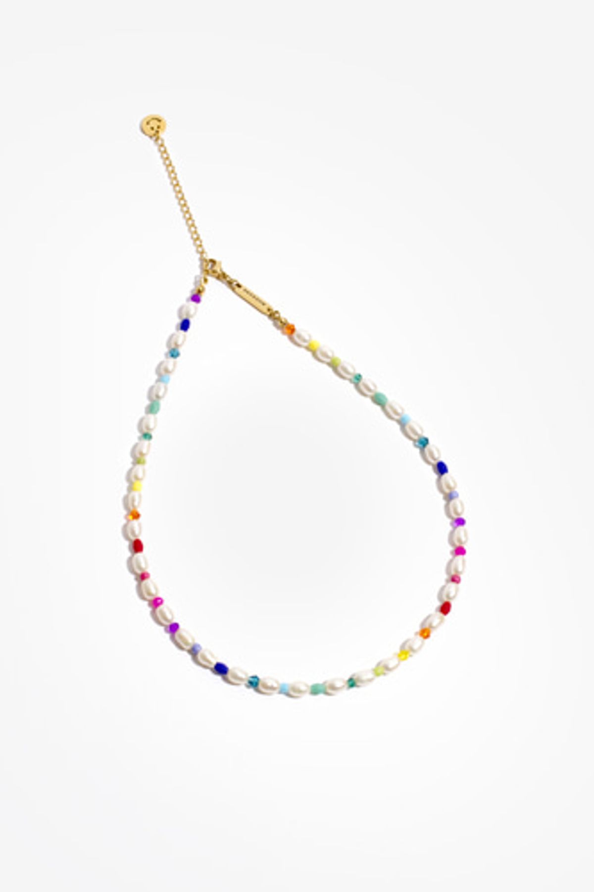 모드곤(MODGONE) 해피스마일 레인보우 담수진주 목걸이 Happy Smile Rainbow Pearl Necklace