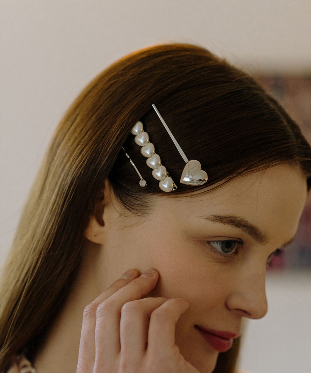하스(HAS) HA021 Love Pearl hair pin set