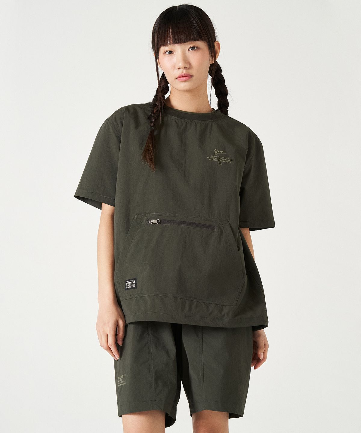 힐리먼트(HELEMENT) 트레버스 반팔 바람막이 (KHAKI)