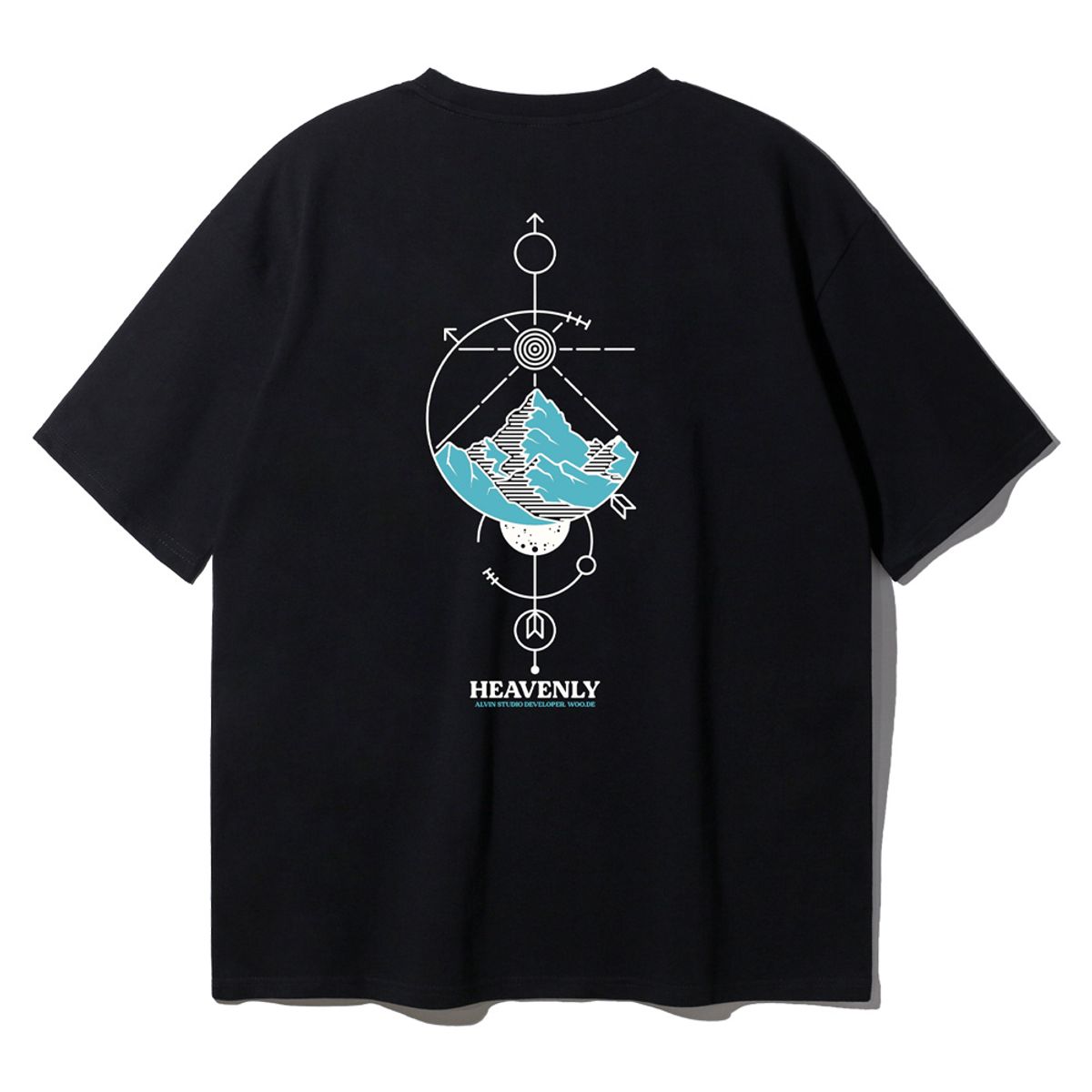 앨빈클로(ALVINCLO) [SET] HEAVENLY 오버핏 반팔티 무지 스웨트 반바지 셋업