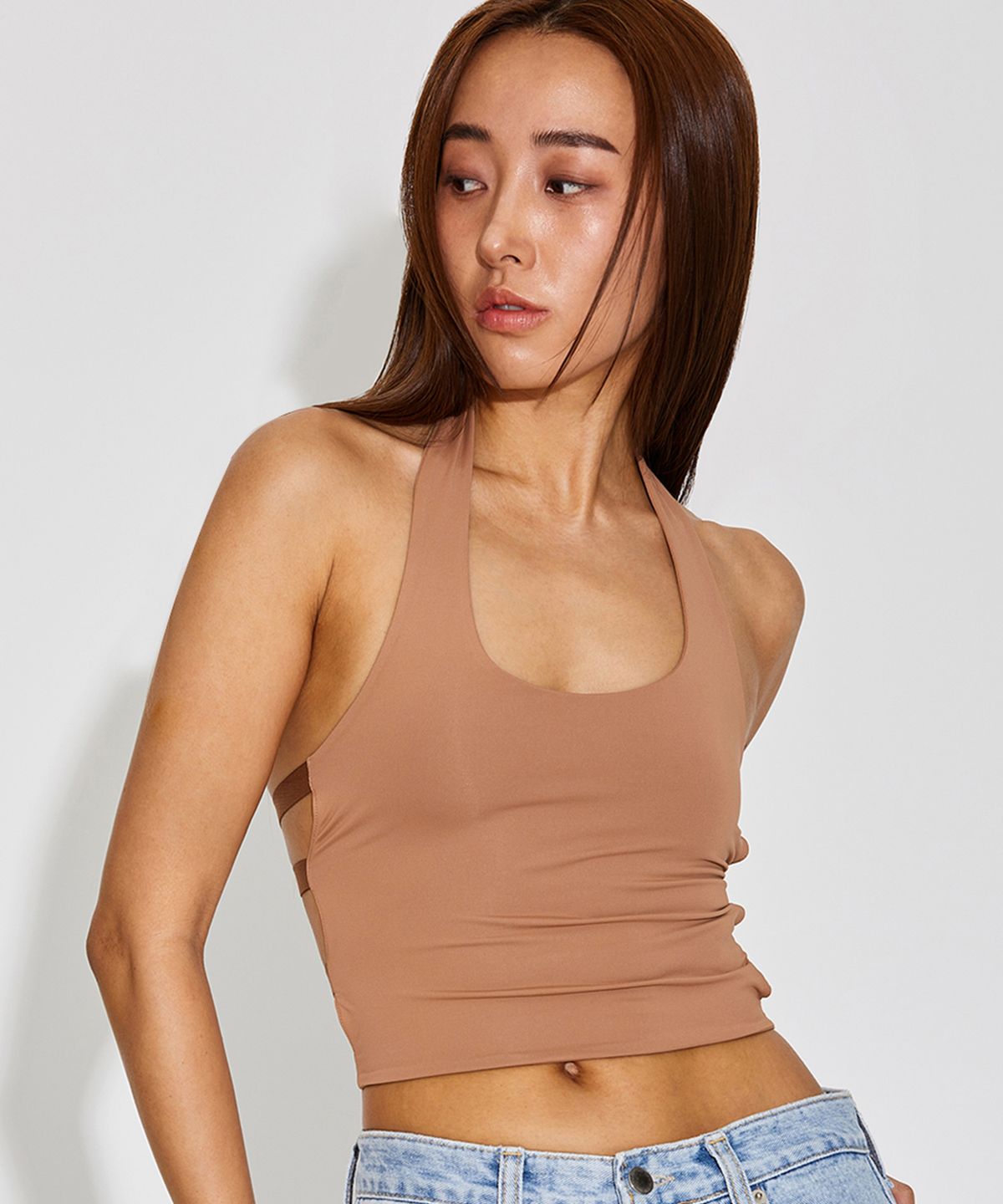 탑걸(TOPGIRL) TG ELASTIC BACK WITH HALTER NECK CROP TOP_T316TP108