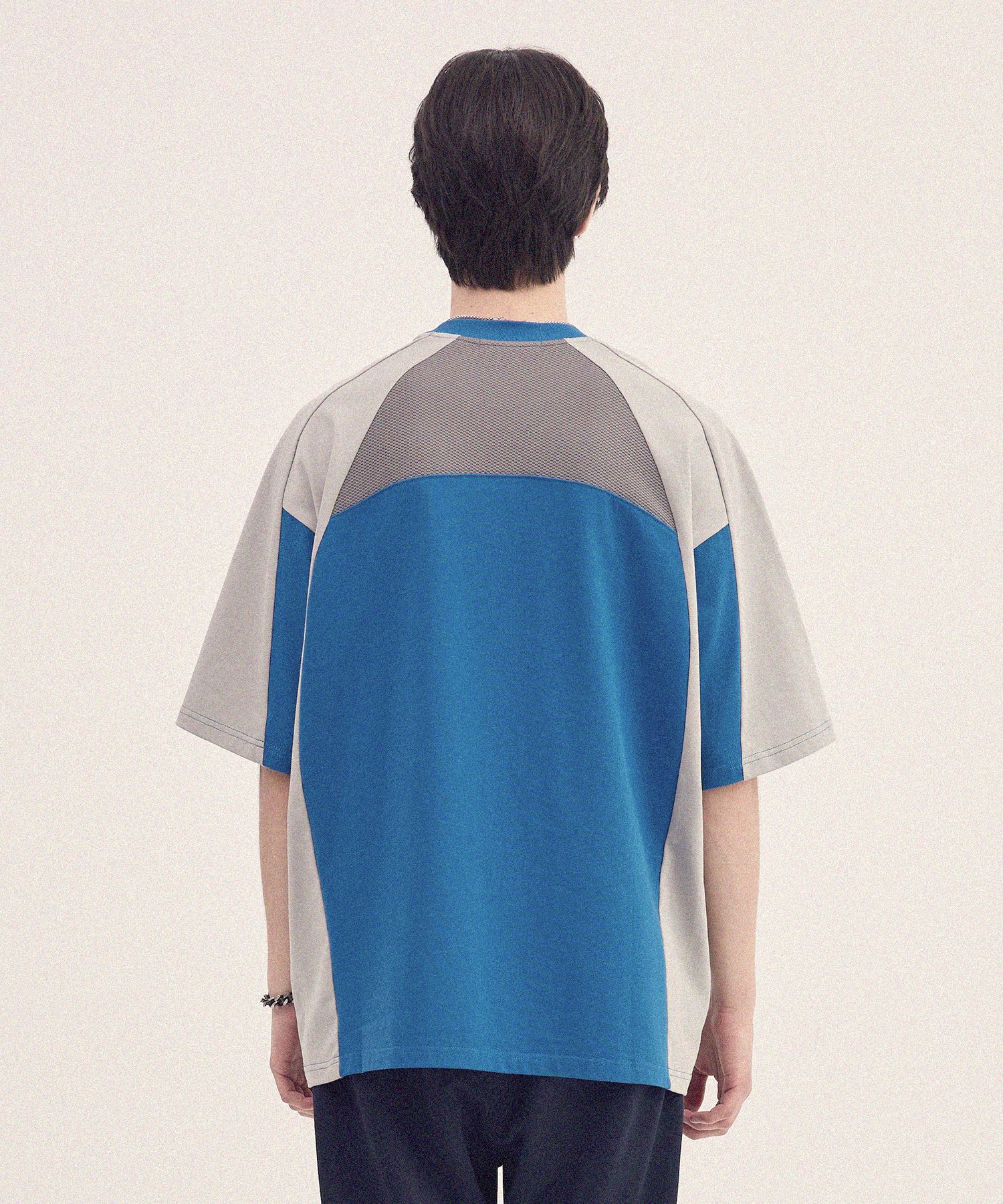 MUSINSA | VETEZE Active Hybrid Half T-Shirt (Blue/Gray)