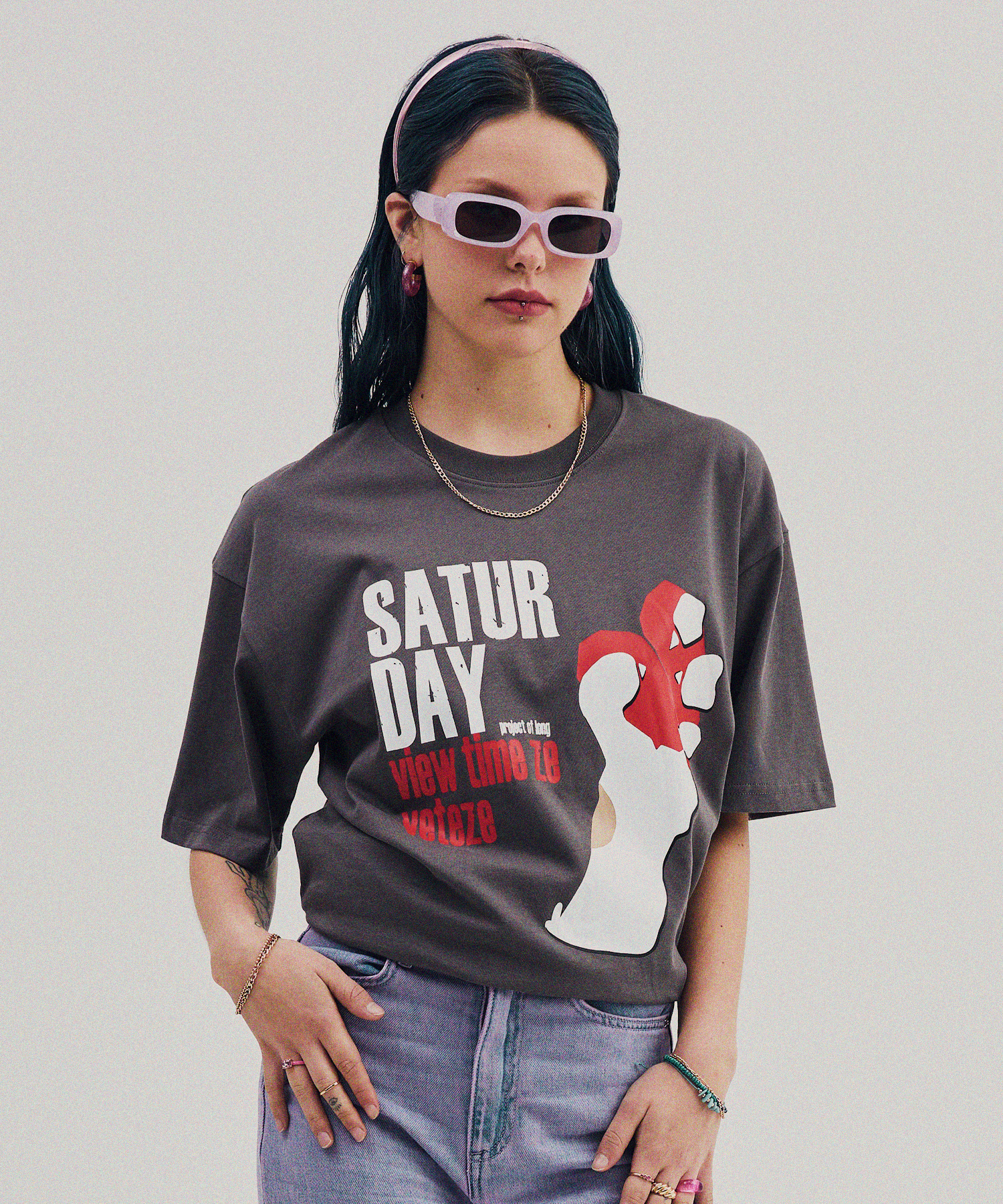 【VETEZE】23SS★ Heart Hunting Half T-shirts MUSINSA | VETEZE Heart Hunting Half T-Shirt (Charcoal)