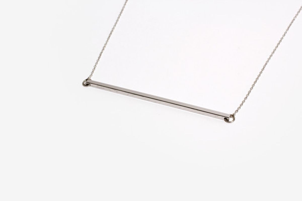 모드곤(MODGONE) 실버톤 롱바 스틱 목걸이 Silvertone Longbar Necklace