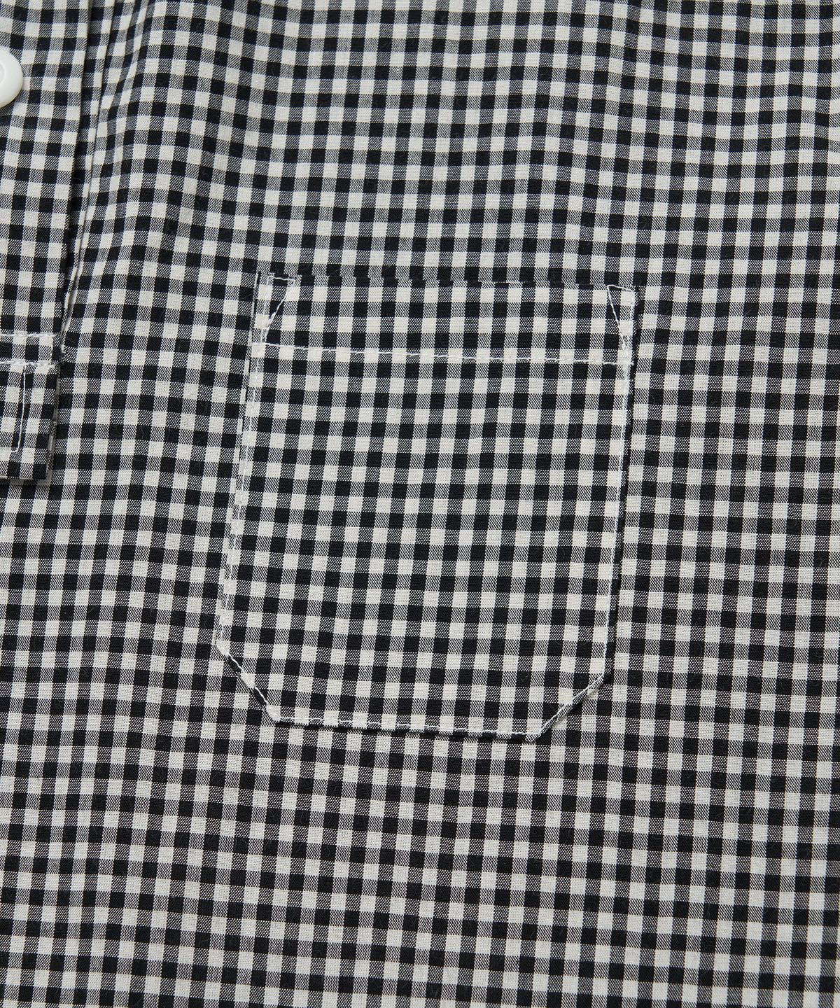 코튼벨(COTTON BELL) 와이드 플래킷 포켓 셔츠 - Black Check