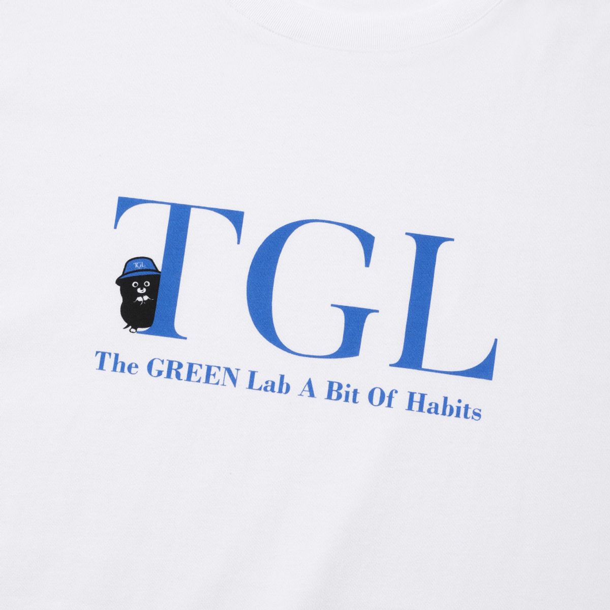 더그린랩(THE GREEN LAB) 티지엘 버킷햇몰 반팔티셔츠 [화이트-블루그래픽]