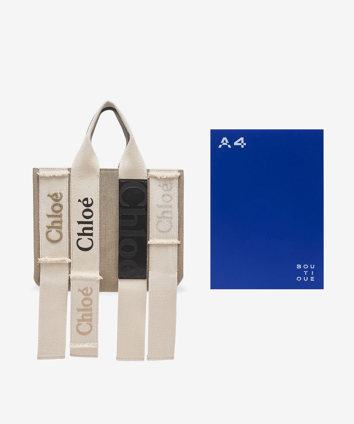 끌로에(CHLOE) 스몰 린넨 우디 캔버스 토트백 - 베이지 / CHC23SS369J7220H