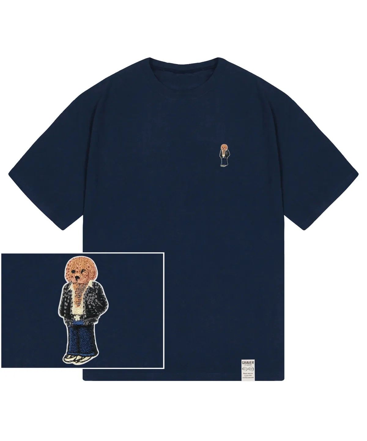 그레이버(GRAVER) [UNISEX]타투 도그 자수 스트리버 반팔티_3color