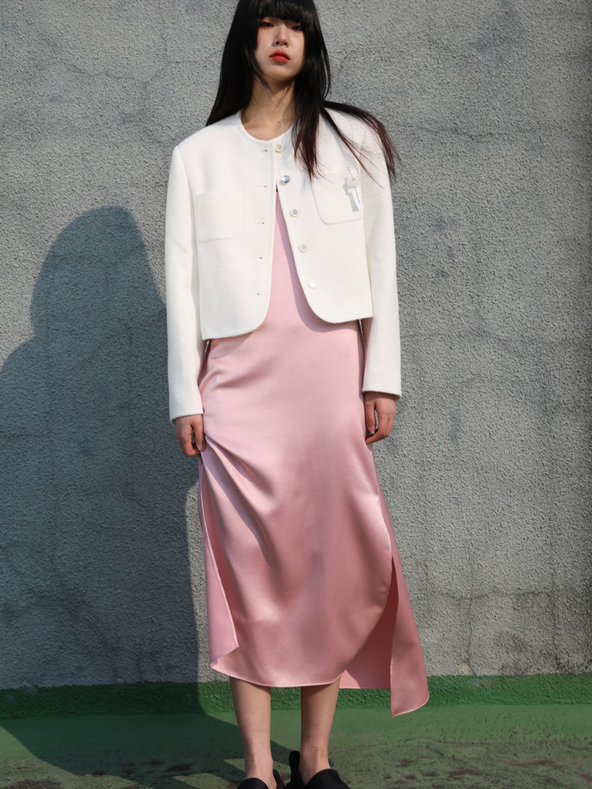 쏘리, 투 머치 러브(SORRY, TOO MUCH LOVE) 23Signature Long Slip Dress_Pink