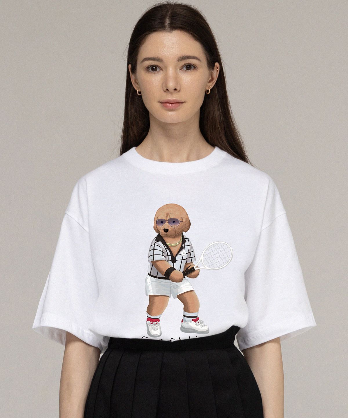 그레이버(GRAVER) [UNISEX]테니스 도그 스트리버 반팔티_화이트