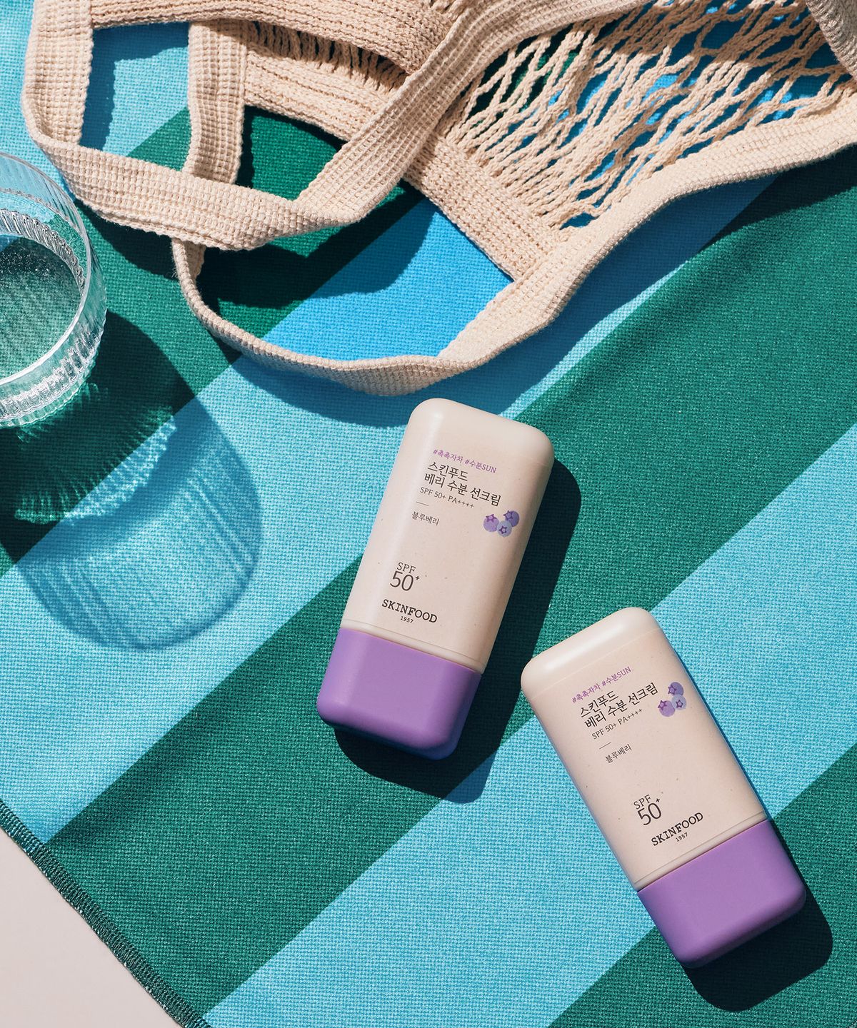 스킨푸드(SKINFOOD) [2개] 베리 선크림 50ml 2종(+마스크2매 증정)