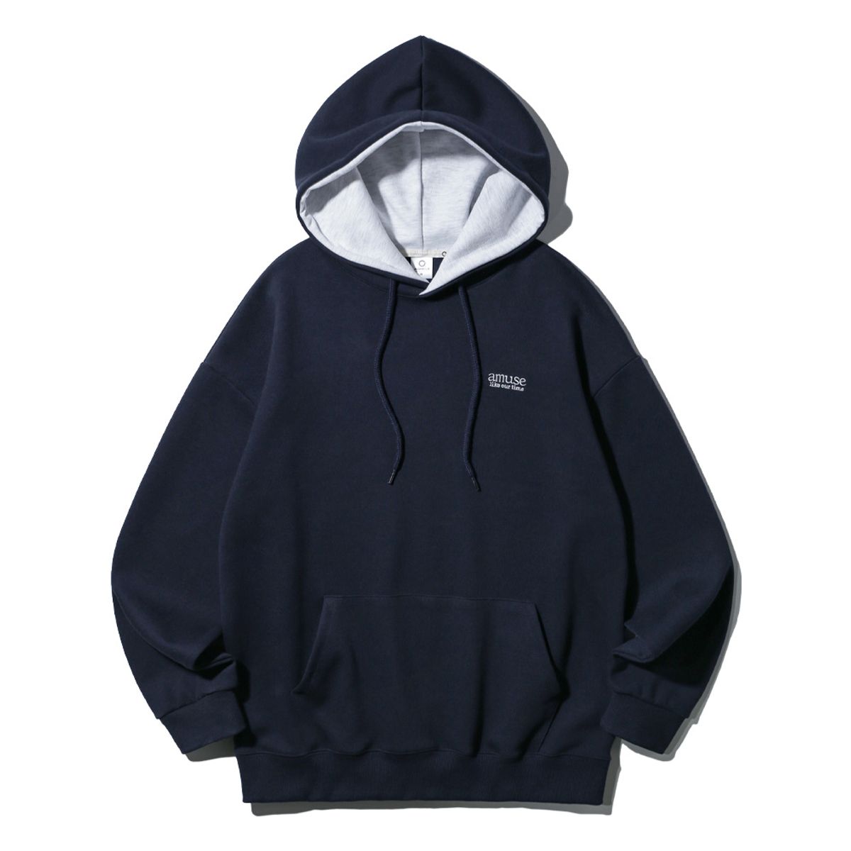 앨빈클로(ALVINCLO) AMUSE 이너배색 오버핏 후드티 AVH560 (3 COLOR)