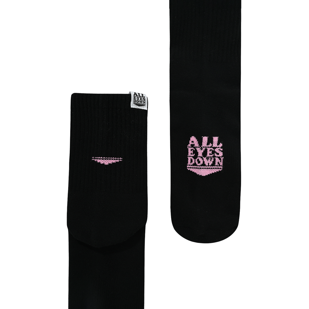 올아이즈다운(ALL EYES DOWN) BASIC LOGO SOCKS(Black/Pink)