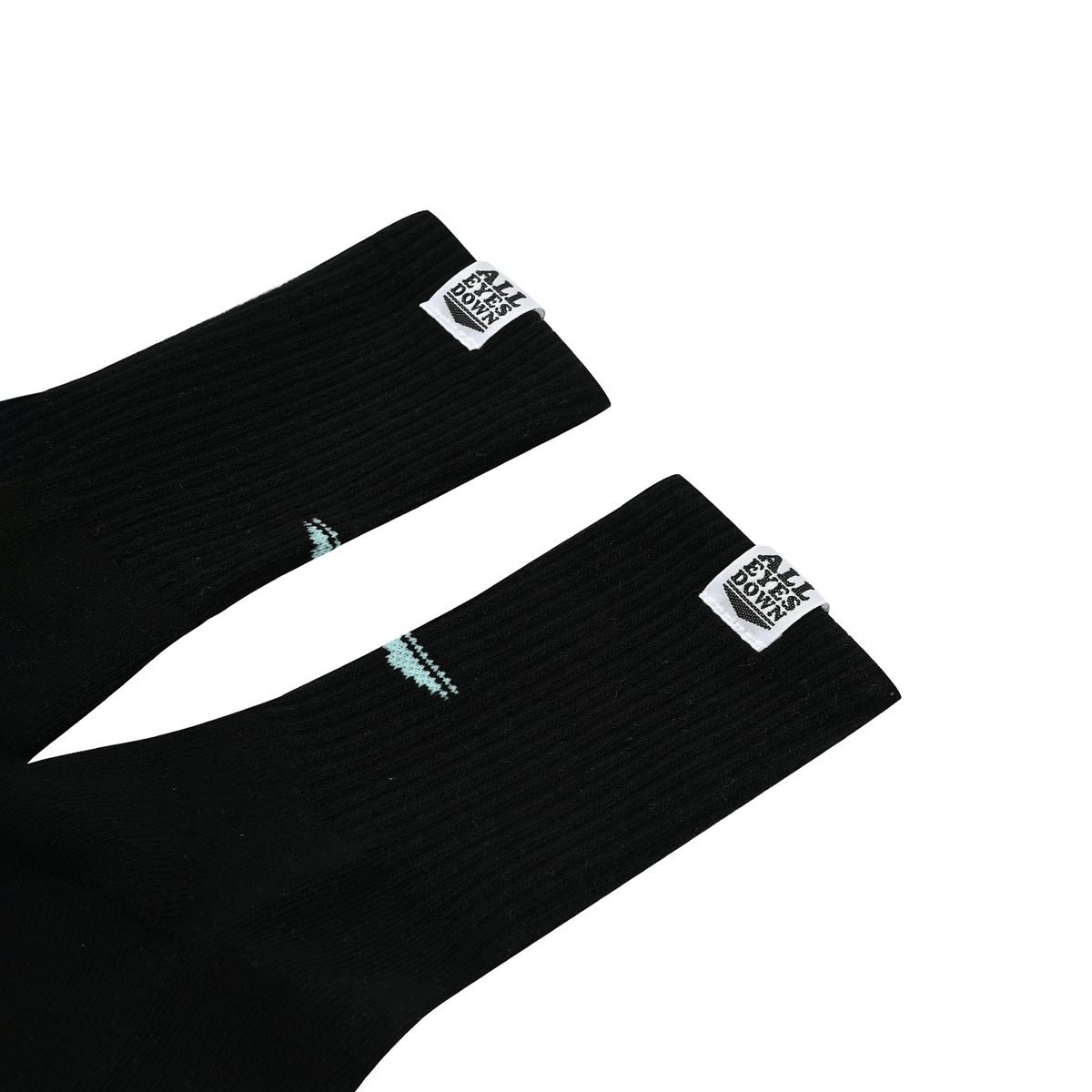 올아이즈다운(ALL EYES DOWN) BASIC LOGO SOCKS(Black/Mint)