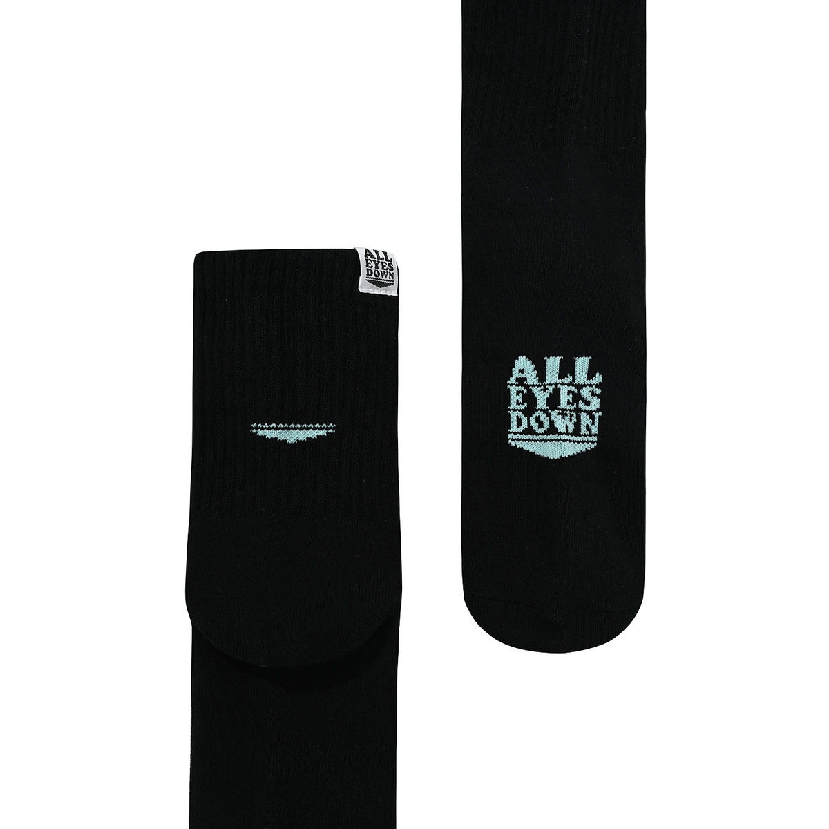 올아이즈다운(ALL EYES DOWN) BASIC LOGO SOCKS(Black/Mint)