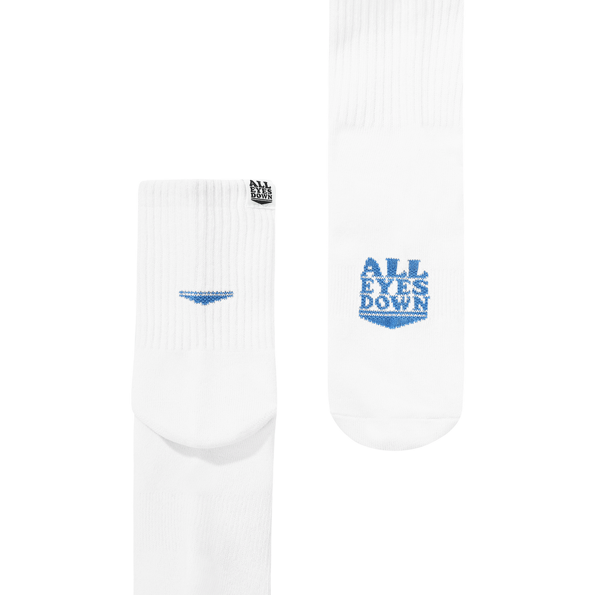 올아이즈다운(ALL EYES DOWN) BASIC LOGO SOCKS(White/Blue)