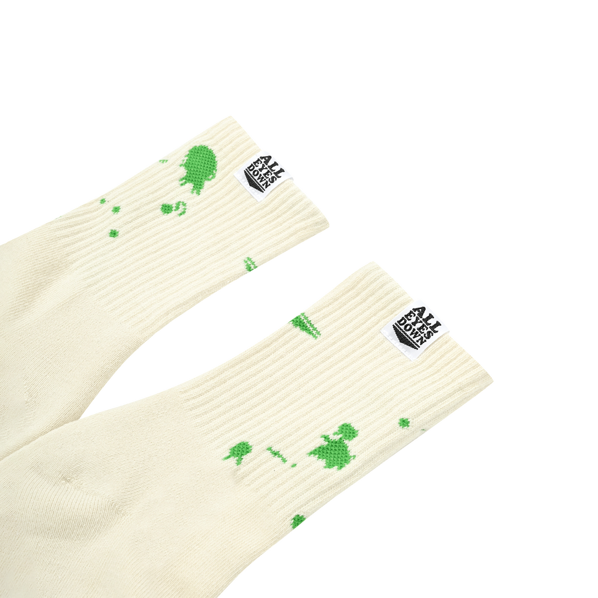 올아이즈다운(ALL EYES DOWN) SPLATTER SOCKS(Ivory/Green)