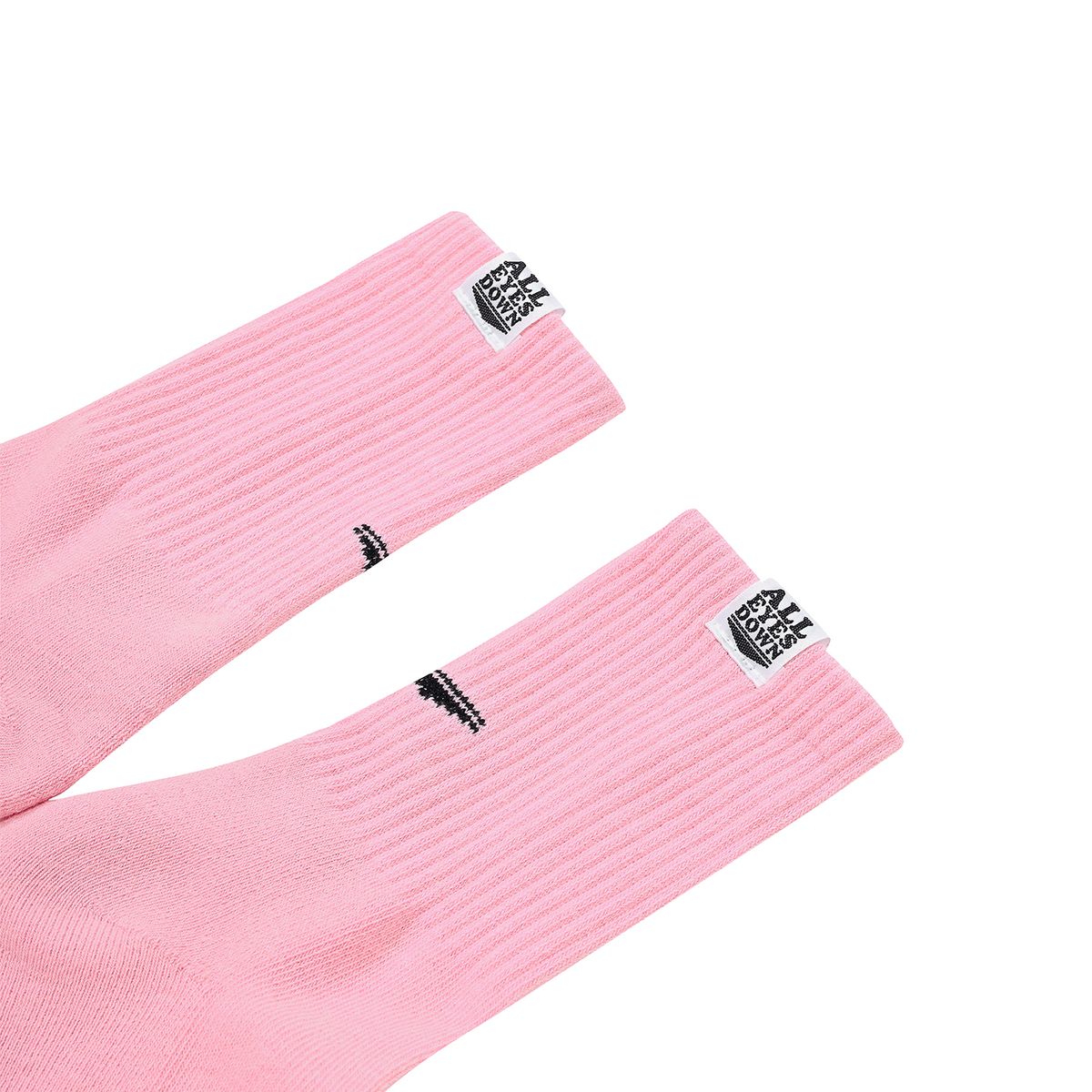 올아이즈다운(ALL EYES DOWN) BASIC LOGO SOCKS(Pink/Black)