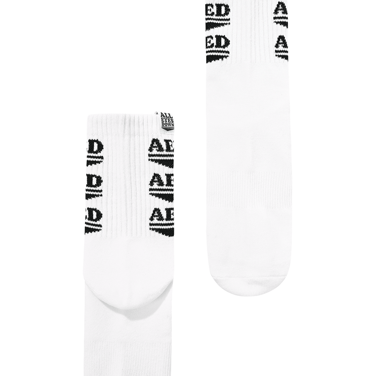 올아이즈다운(ALL EYES DOWN) THREE LOGO SOCKS(White/Black)