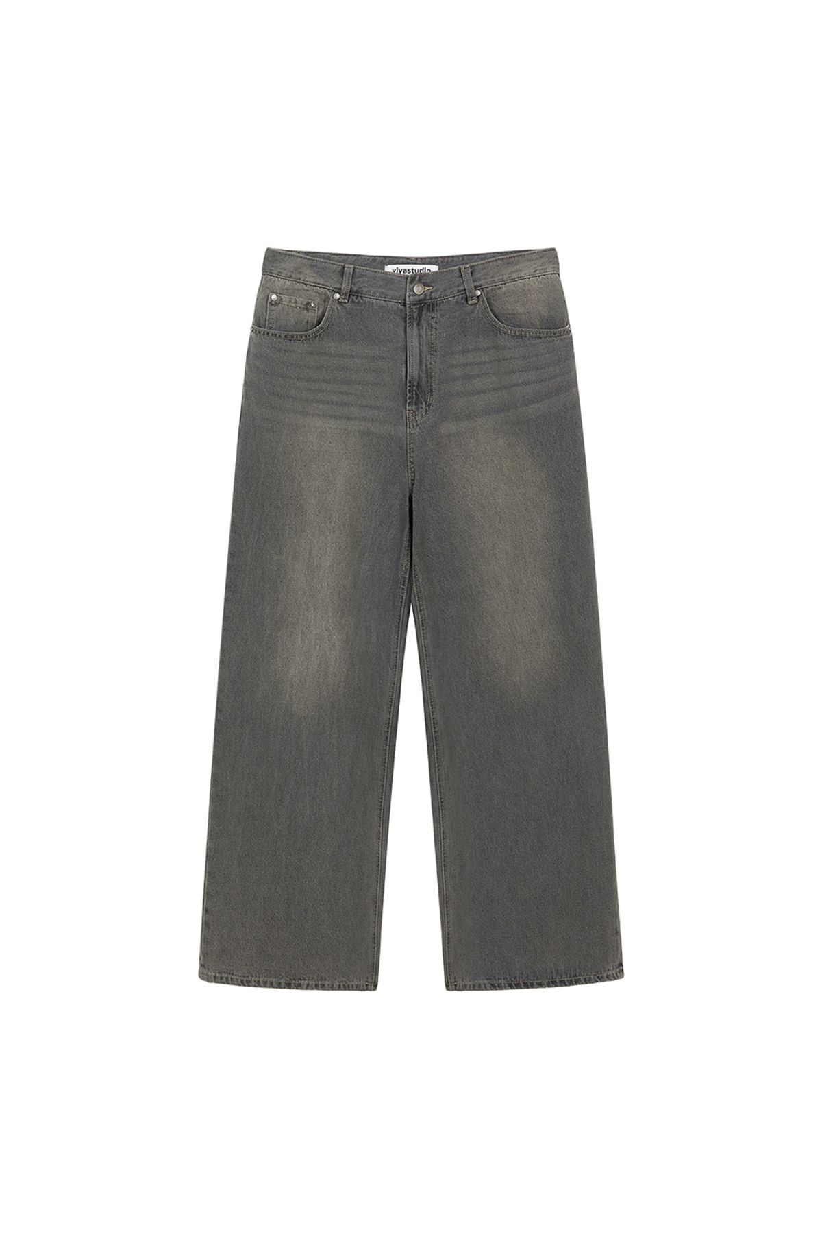 비바스튜디오(VIVASTUDIO) WIDE DENIM PANTS [SAND BLACK]