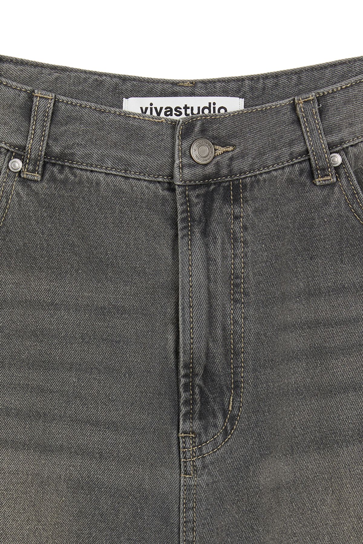 비바스튜디오(VIVASTUDIO) WIDE DENIM PANTS [SAND BLACK]