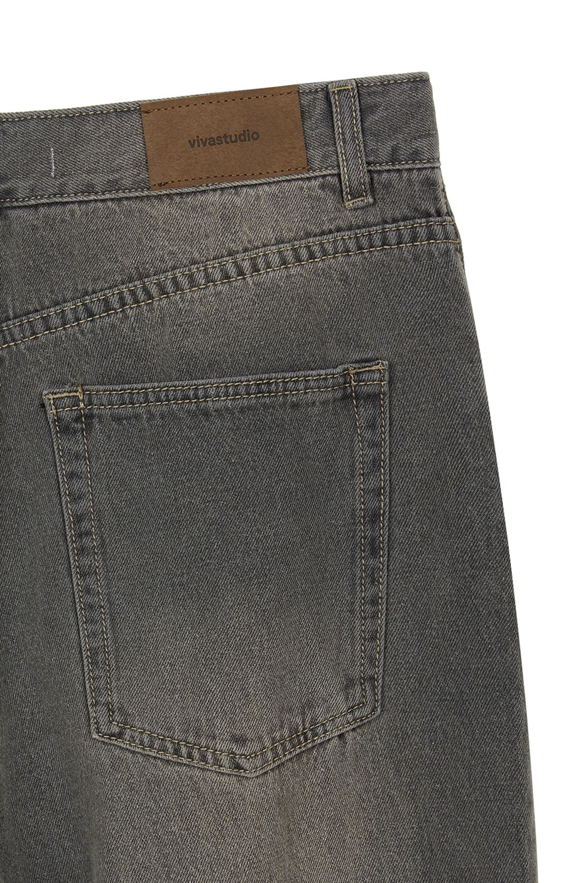 비바스튜디오(VIVASTUDIO) WIDE DENIM PANTS [SAND BLACK]