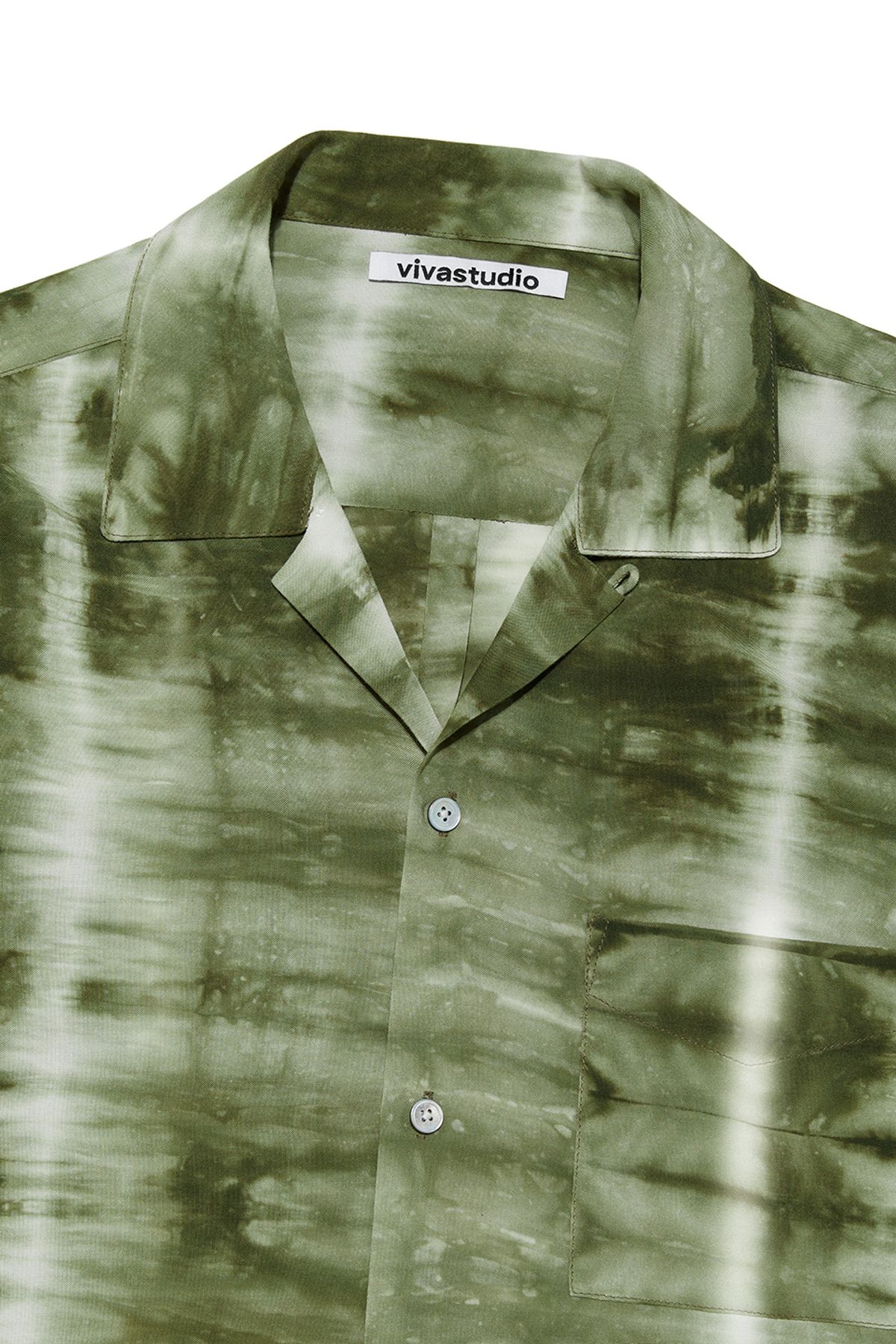 비바스튜디오(VIVASTUDIO) COLLAR TIE DYE HALF SHIRT [GREEN]