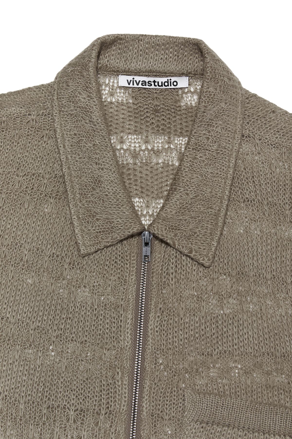 비바스튜디오(VIVASTUDIO) GARDENERS KNITTED HALF SHIRT JACKET [BROWN]