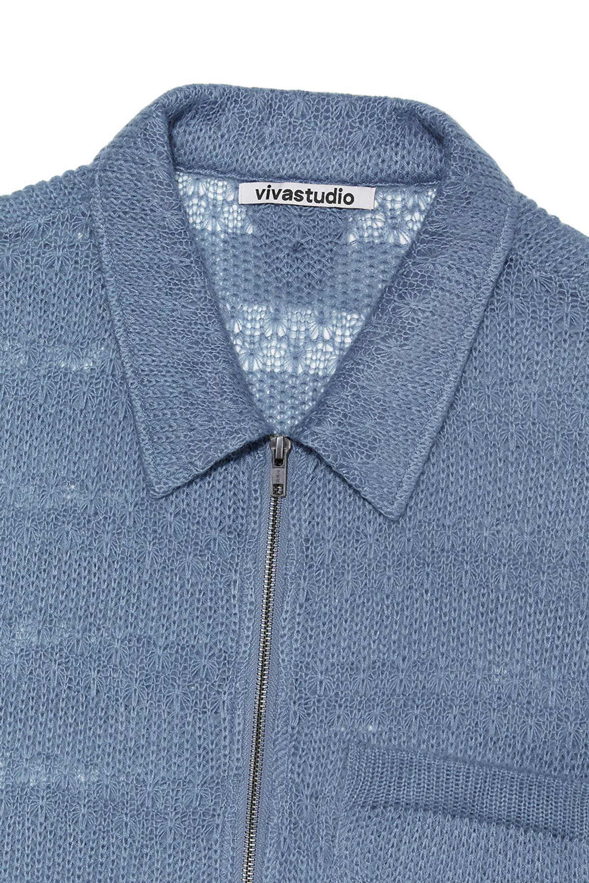 비바스튜디오(VIVASTUDIO) GARDENERS KNITTED HALF SHIRT JACKET [FRENCH BLUE]