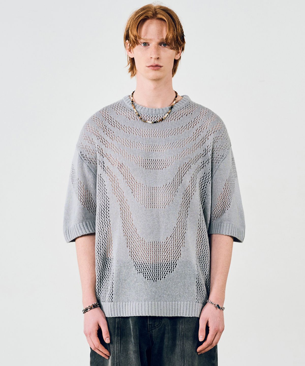 비바스튜디오(VIVASTUDIO) GROWTH RING HALF KNIT [LIGHT GRAY]