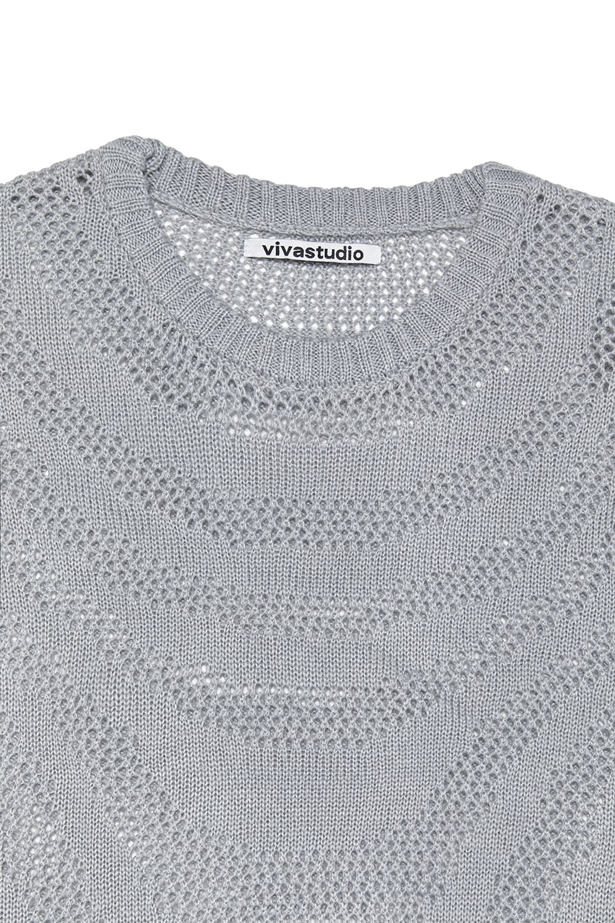 비바스튜디오(VIVASTUDIO) GROWTH RING HALF KNIT [LIGHT GRAY]