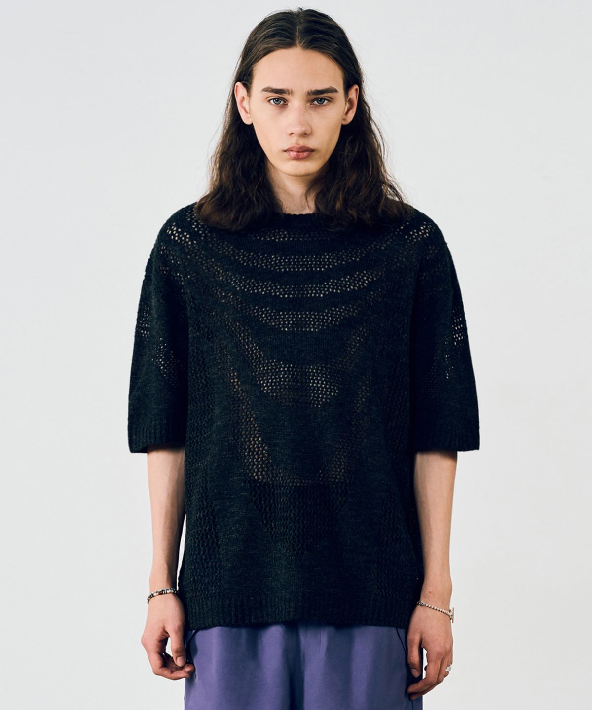 비바스튜디오(VIVASTUDIO) GROWTH RING HALF KNIT [CHARCOAL]