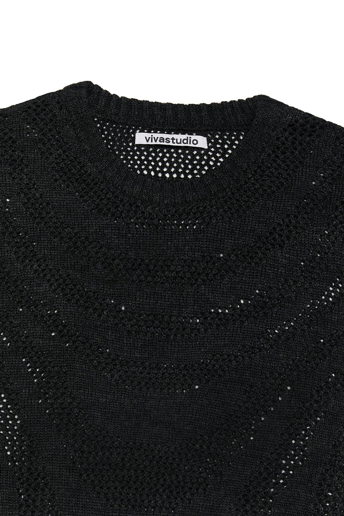 비바스튜디오(VIVASTUDIO) GROWTH RING HALF KNIT [CHARCOAL]