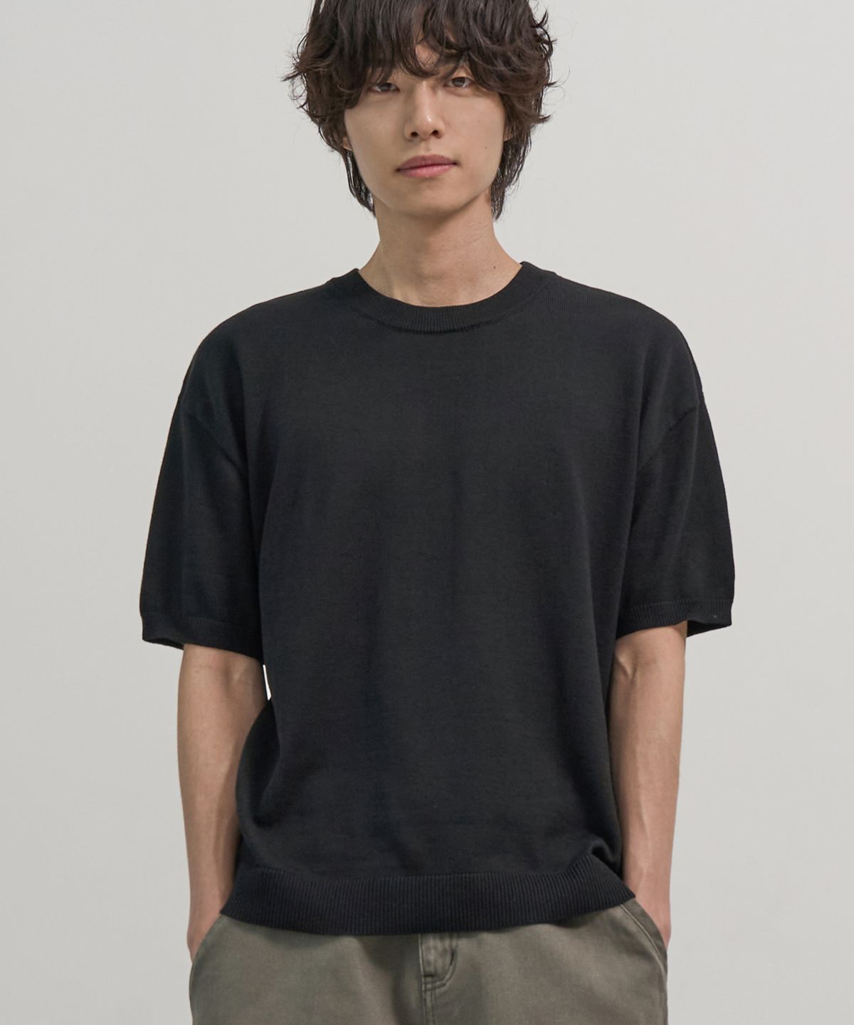 엑스컨테이너(EXCONTAINER) 라운드 넥 하프 니트 (6 COLOR)