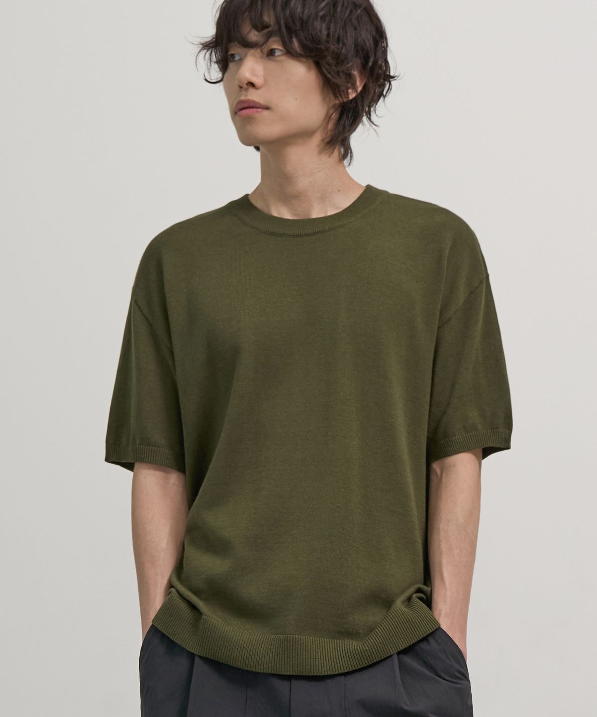 엑스컨테이너(EXCONTAINER) 라운드 넥 하프 니트 (6 COLOR)