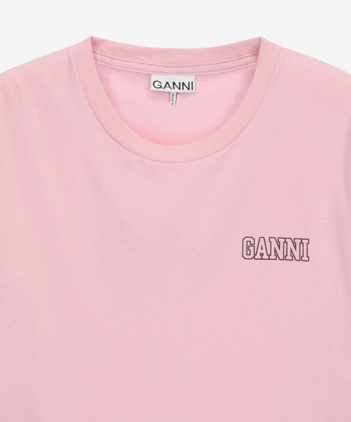 가니(GANNI) 여성 씬 소프트 웨어 반소매 티셔츠 - 핑크 / T2775465