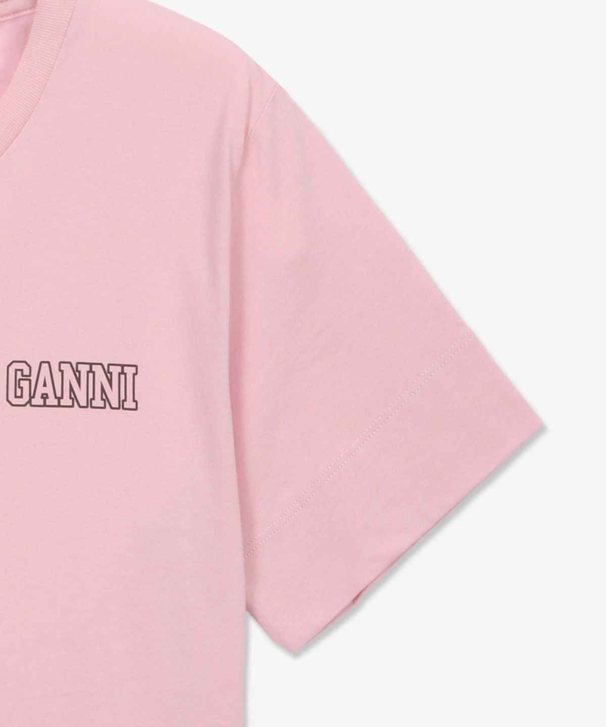 가니(GANNI) 여성 씬 소프트 웨어 반소매 티셔츠 - 핑크 / T2775465