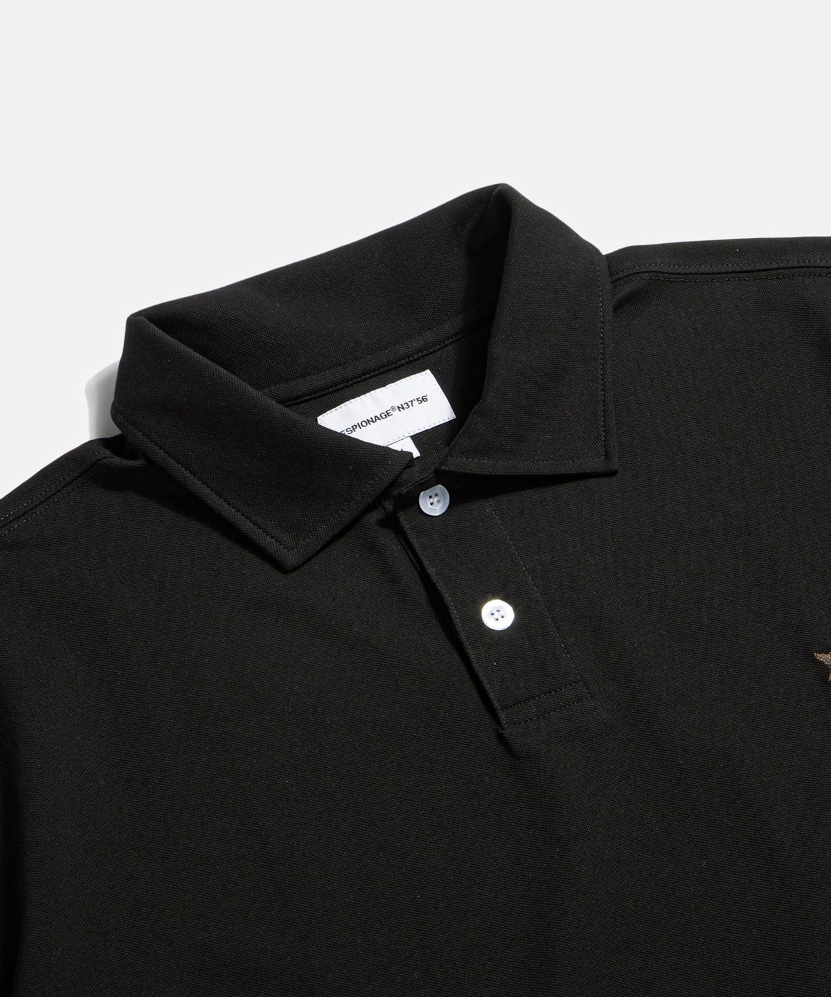에스피오나지(ESPIONAGE) Over Pique Polo Shirt Black